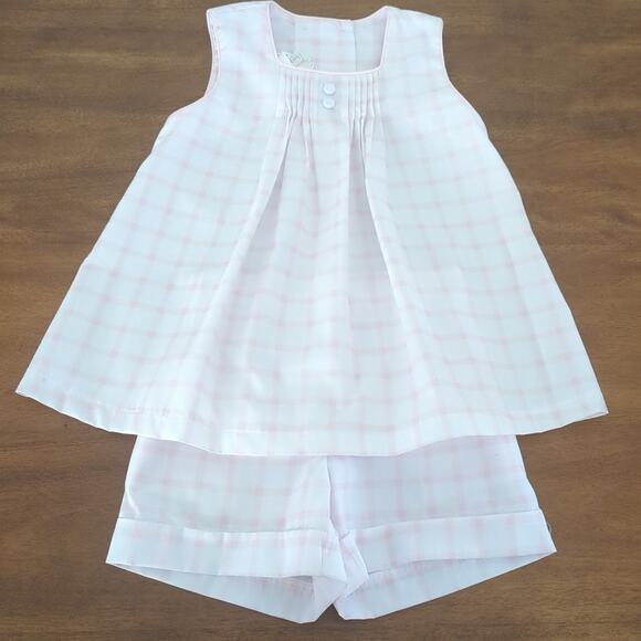 Lullaby set Ellery Windowpane sleeveless top & Bloomer Set Wilmington pink NEW 6 - Picture 1 of 8
